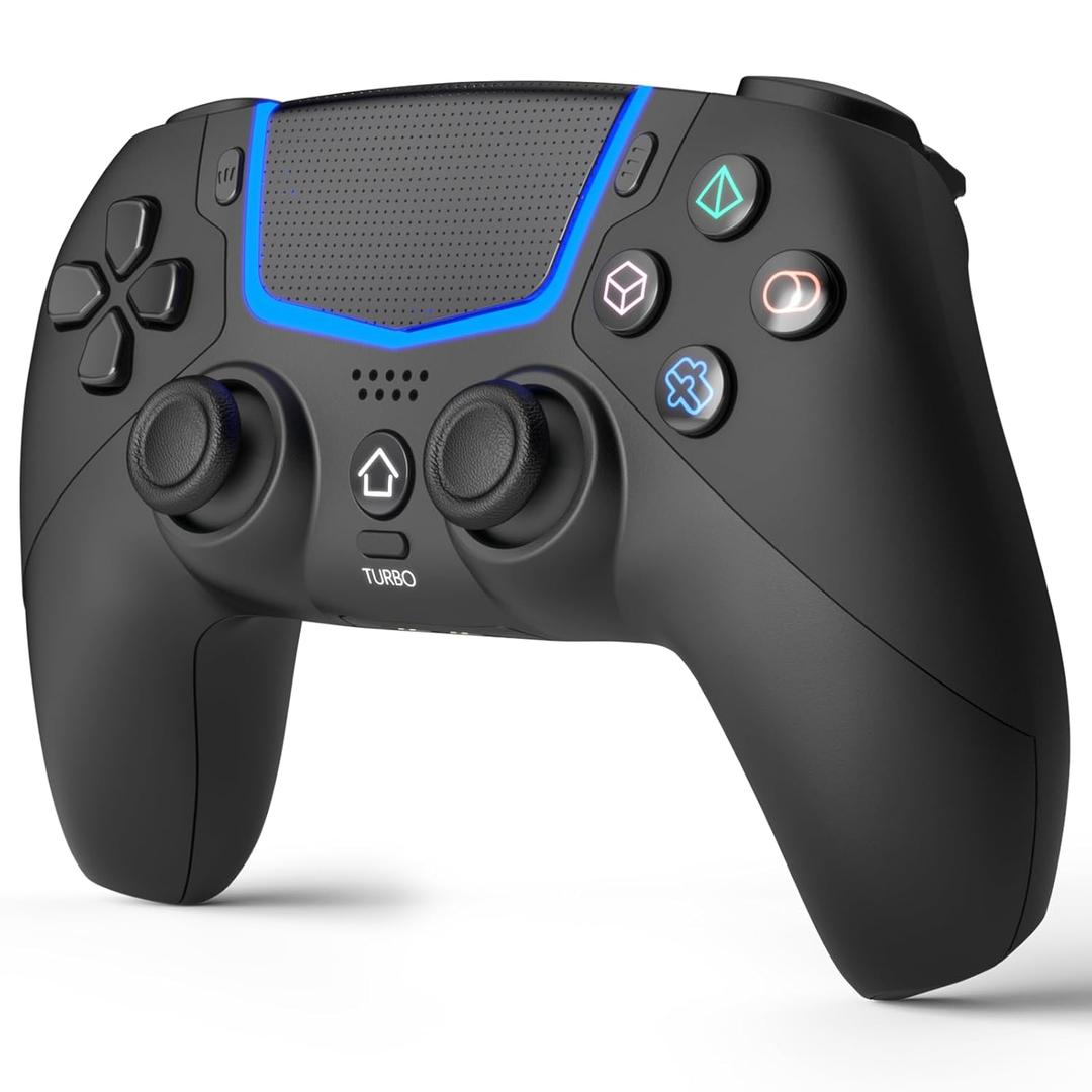 BETMI Wireless Controller for PS-5/Pro/Slim/PC,Bluetooth Gaming Controller with Hall Joysticks/LED Channel Light/Turbo/6-Axis Gyro/Dual Vibration/Touchpad/3.5mm TRRS Audio Jack/Speaker Function (Black)