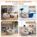 Realspring 6 Pcs Inflatable Bean Bag Chairs for Adults with Electric Air Pump, Blow up Couch Folding Portable Inflatable Couch Lazy Sofa for Outdoor Movie Night Camping(Coffee, 6 Pcs)