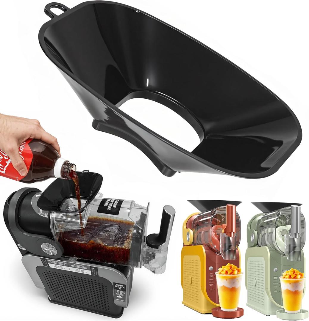 Anti-Splash Flow Hood For Slushie Machine FS301/FS300 - Liquid Guide Cover - Slushie Machine Accessories - No Spills When Pouring Beverages/Fruit Juices (Black)