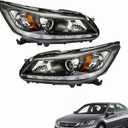 LABLT A Pair Headlight Assembly Replacement for Accord 2013 2014 2015 DRL Headlights Set Driver and Passenger Side HO2502156