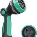 Garden Hose Nozzle with 10 Hose Sprayer Nozzle Patterns, High Pressure Water Hose Nozzle with Thumb Control, ABS Hand Spray Comfortable Grip for Outdoor Watering Plants & Lawns, Washing Cars & Pets