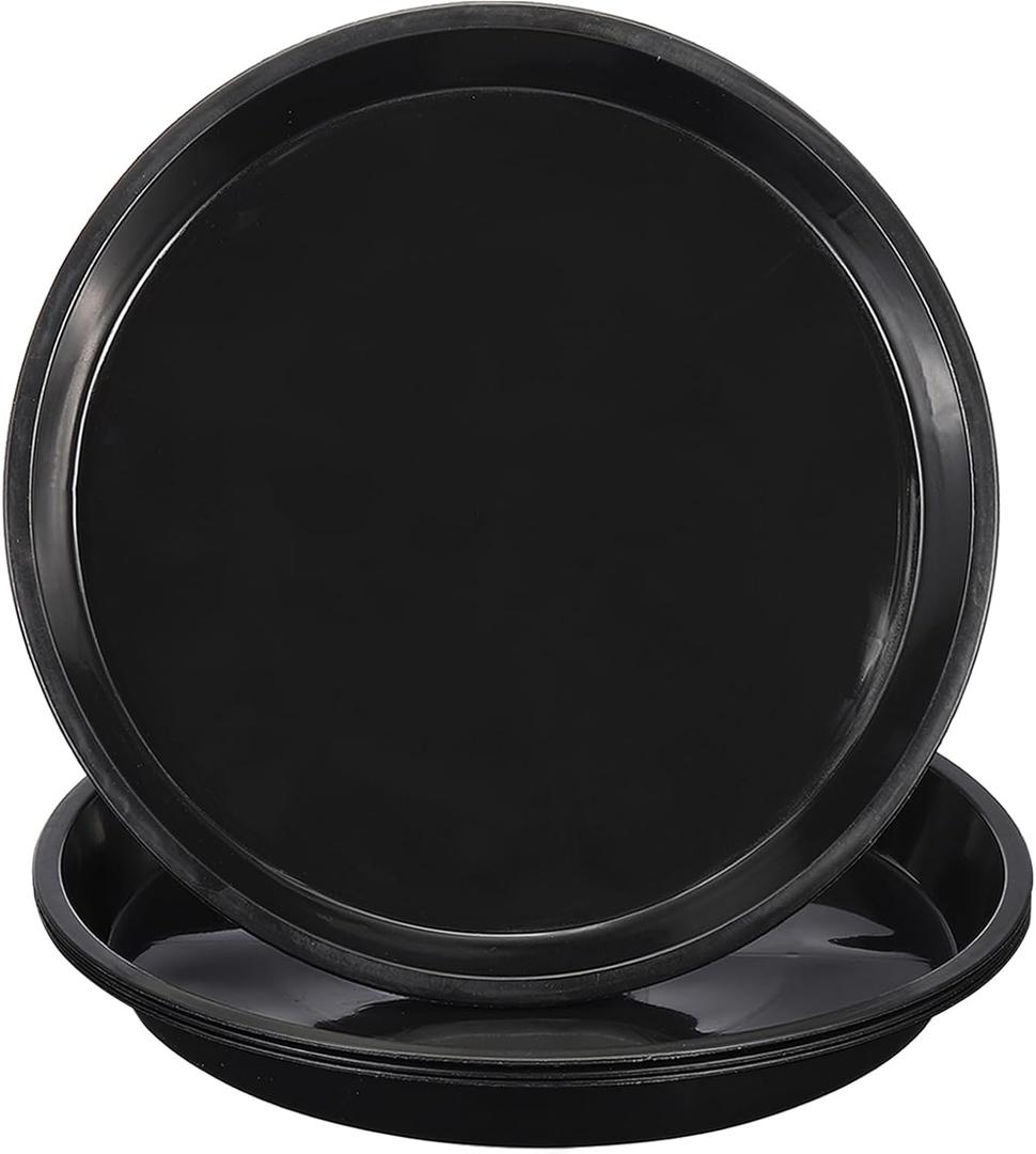 PATIKIL 4 Pack Plastic Plant Saucer, 20 Inch Plant Tray for Pots Round Plant Dish Plant Drip Trays Water Tray for Indoors Outdoors Garden, Black