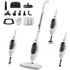 JOYMOOP Steam Mop & Handheld Steam Cleaner, 1100W Electric Steam Cleaner for Home, Fast Heat 20s, Adjustable Steam, Detachable Water Tank, 11 Accessories for Floors, Windows, Clothes