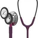 3M Littmann Classic III Monitoring Stethoscope, 5960, More Than 2X as Loud*, Weighs Less**, Stainless Steel Mirror-Finish Chestpiece, 27" Plum Tube, Pink Stem, and Smoke Headset