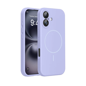 Miracase Compatible with iPhone 16 Case, [Soft Anti-Scratch Microfiber Lining], Compatible with MagSafe, Liquid Silicone Case Shockproof Drop Protection Phone Case for 16,Light Purple