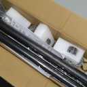 16Ft Industrial Metal Stairs Handrail Kit, Sturdy Wall Mount Aluminum Hand Rail, Indoor Outdoor Stair Railing Wood Concrete Brick Wall,1.5 in Round Pipe Grab Bar, Matte Black-16FT