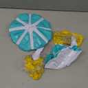 2pcs Inflatable Drink Cup Holders for Pool Floating Beverage Coasters Umbrella Design Waterproof Drink Mats for Adults for Beach and Water Parties Blue and Yellow