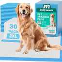 JollyMate 30"x36" Dog Pee Pads Extra Large, 30 Pack XX-Large Super Absorbent Pet Pee Pads with Adhesive Tabs, 6 Layers Thick Leak-Proof Potty Pads for Dogs and Puppies