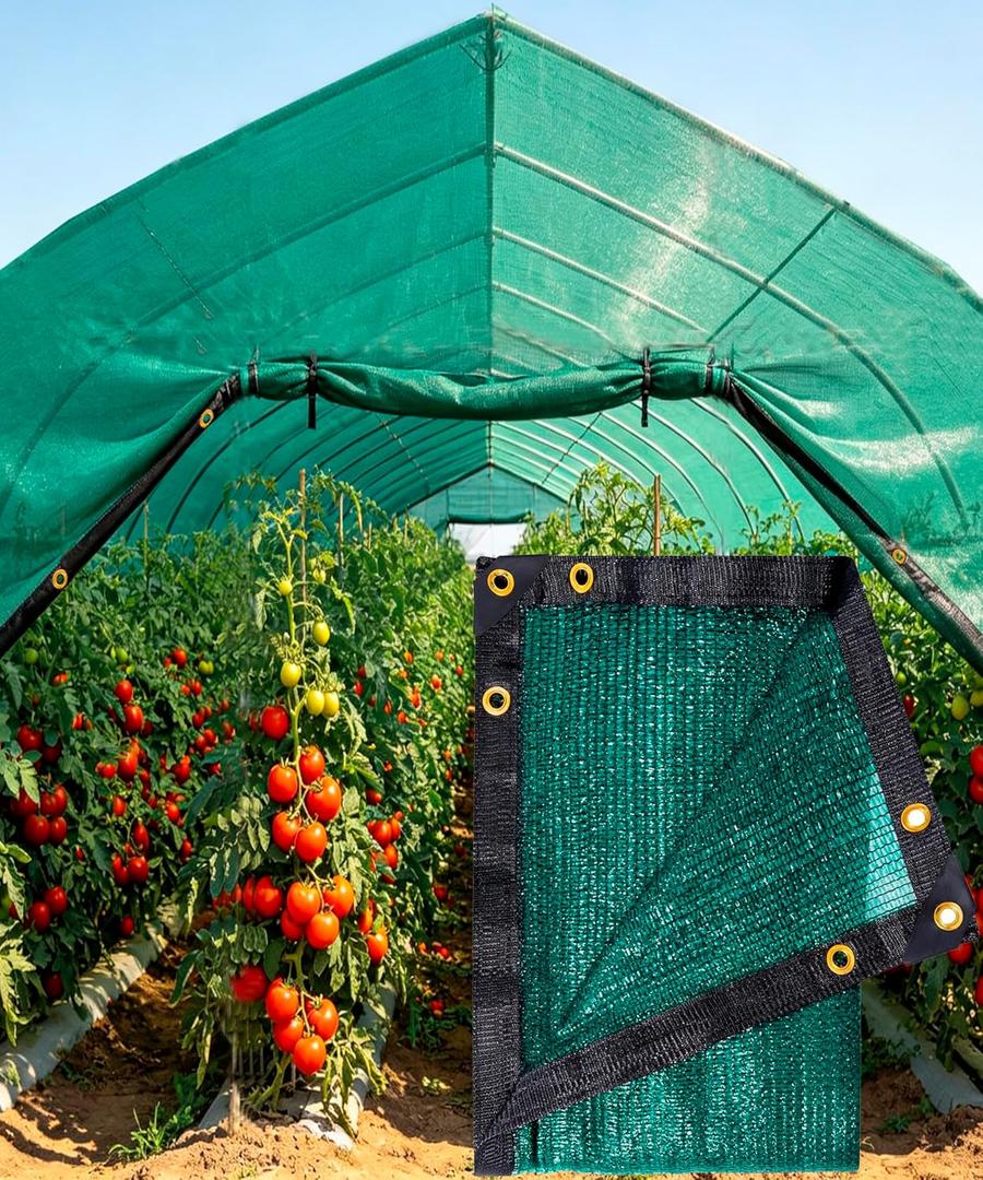 E.share 40% Green Shade Cloth 10ft x 8ft Sun Shade Netting with Grommets, UV Protected Waterproof Garden Plant Cover for Patio Pergola Greenhouse Chicken Coop Kennel
