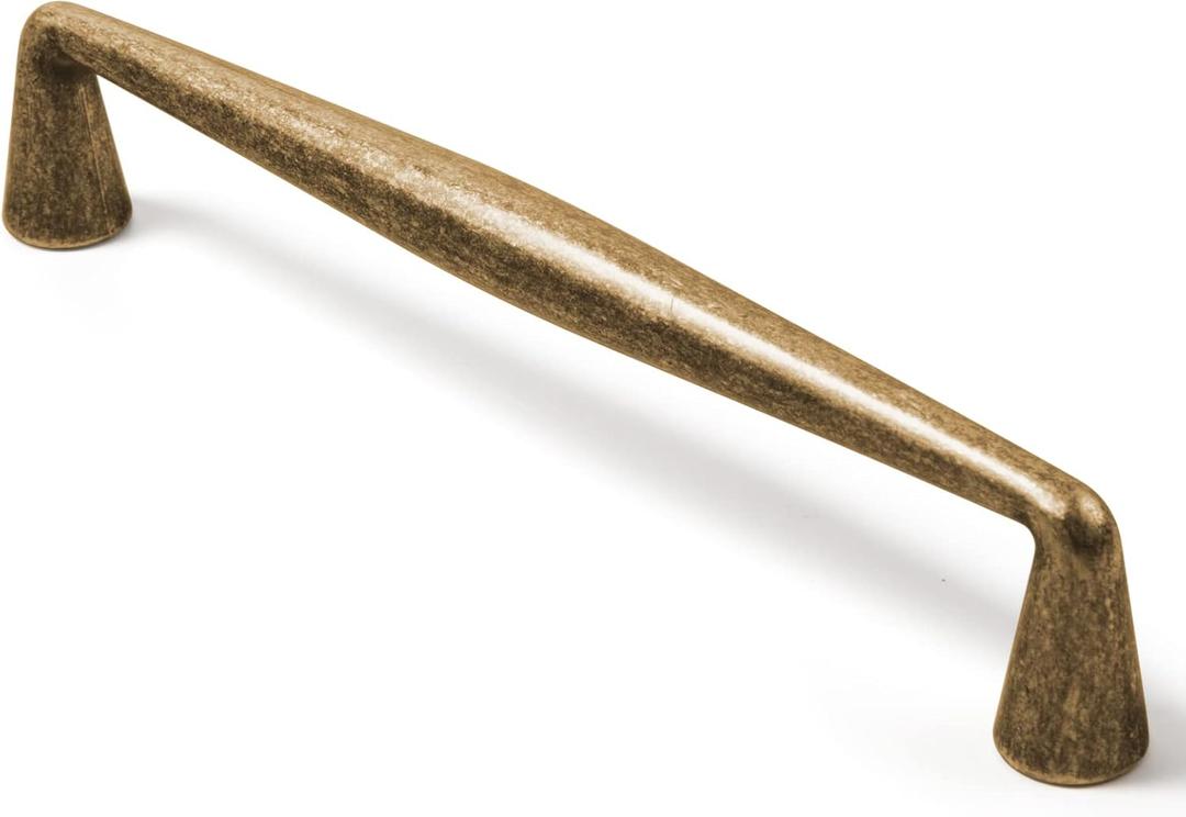 Goo-Ki Vintage Retro Antique Brass Zinc Alloy Cabinet Handles - 5.03''(128mm) Hole Center Affordable Luxury Cabinet Pull Hardware for Bedroom, Kitchen, 6 Pack