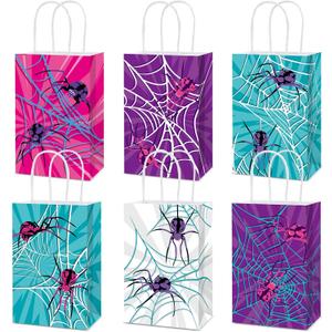 24Pcs Spider Party Favor Bags for Girls Spiderweb Themed Birthday Party Decorations Spiders Gift Bag with Handles Comic Heroes Goodie Bag for Spider Fans Kids Baby Shower Game Parties Favor