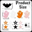 2 x Breling 4 Pcs Halloween Ghost Garland Banner Pink Black White Orange Ghost Bats Pompom Stars Hanging Banners Halloween Party Banner Decorations for Houses Doorways Haunted Indoor Outdoor Home Decor