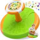 Dinosaur Sit and Spin Toys for Toddlers 3-5, 360 Toddler Spinning Seat with LED Lights and Music, Sensory Toys Birthday for Boys Girls