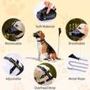 Dog Muzzle, Adjustable Basket Muzzles for Medium Dogs Soft Breathable Muzzles Prevents Chewing and Biting, Detachable Dog Muzzle Basket for Drinking with Collar and Leash (M)