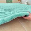 Sky Blue Rabbit Plush Area Rug for Bedroom Living Room Sofa,8'X10' Faux Fur Fluffy Shaggy Rectangular Square Rug for Kids Teen Girls Room,Furry Carpet Rug for Nursery Baby Room Decor for Teenage