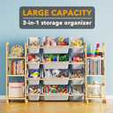 SpaceAid Toy Storage Organizer with 6 Shelves and 12 Bins, Toy Organizers Storage Bookshelf, Kids Bin Shelf Toys Box Bookcase for Bedroom Playroom Organization Room Decor, Neutral Gray
