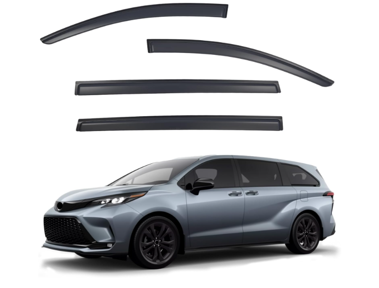 Window Visors Rain Guards Compatible with 2021-2026 Toyota Sienna, Out-Channel Side Window Wind Deflectors Vent Shades Accessories, Dark Smoke 4 Pcs, 2022 2023 2024 2025