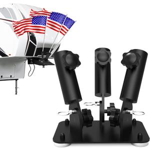 Magnetic Flag Pole Holder for 5th Wheel RV Hitch Flag Pole Holder for Fifth Wheel Hitch - 90 Adjustable Angle - No Drilling Required Suitable for Campers, Trailers,RV (Triple)
