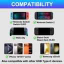 USB-C to AR Glasses with Adapter Hub for Switch 2/OLED/1, Steam Deck, ROG Ally, iPhone 15-17, Android Phones, Viture/RayNeo/Xreal - Support 100W PD Fast Charging, 4K@60Hz 2K/1080P@120Hz - Silver