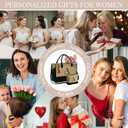 YOOLIFE Mothers Day Gifts for Women - Initial Jute Tote Bag & Makeup Bag, Birthday Gifts for Women Mom Wife Teacher Friend