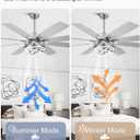 72 Inch Ceiling Fans with Lights, Large Modern Ceiling Fan with Remote Control for Living Room Kitchen, Dimmable, 6 Speed Reversible DC Motor, Dual Finish