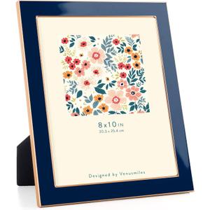 8x10 Enamel Picture Frame, Gold Edge, Navy Blue Enamel, Tabletop, 1pc
Aluminum Alloy Frame with Tempered Glass & Slide-in Back, for Wall & Tabletop Display, Family Office Gallery