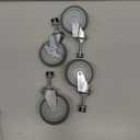 Finnhomy Caster Wheels 3 Inch Set of 4 Heavy Duty Threaded Stem Casters 5/16"18x11/2 Swivel Rubber Industrial Castors Locking Wheels for Wire Shelving/Furniture/Carts Load Bearing 720 Lbs Gray