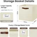 FinishingBo 6-Pack Storage Cubes with Handles & Label Holders Basket, Closet Cube Home Organizer Bins(Beige, 13 x 13 x 13 inch)