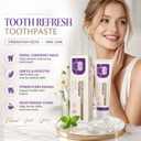 2PCS Tooth Refresh Toothpaste,Fresh Breath Whitening Hydroxyapatite Toothpaste,Natural Oral Care & Enamel Repair, Helps Remove Coffee, Tea & Wine Stains