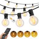 Brightown Outdoor String Lights, 100FT Shatterproof LED Patio Lights with 46 Dimmable Plastic G40 Bulbs, 2700K Waterproof Connectable Hanging String for Backyard, Cafe, Porch, Deck, Home Decor