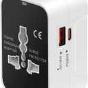 International Universal All in One Worldwide Travel Adapter Fast Charger with PD 3.0 Type C & USB-A Quick Charging Wall Charger AC Power Plug Adapter for USA EU UK AUS European Cell Phone Laptop (White)
