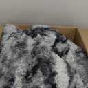 8x10 Large Area Rug for Living Room, Non Slip Soft Fluffy Shag Rug for Bedroom, Fuzzy Plush Indoor Floor Big Carpet for Kids Girls Boys Dorm Nursery Home Decor, Tie Dye Stripes Black Grey