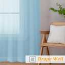 Gwine Sky Blue Sheer Curtains 96 Inches Long 2 Panels, Elegant Window Treatments Voile Curtains for Living Room, Light Filtering Rod Pocket Sheer Drapes, Each 42" Wx96