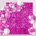 Hot Pink Shimmer Wall Backdrop Panels - 6ftx4ft Square Sequin Backdrop Party Shimmer Background for Birthday Anniversary Wedding Graduation Bachelorette Disco Decoration