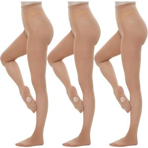 MANZI Dance Tights for Women Solid Color Ballet Tights Comfortable Convertible Opaque Tights Pack of 3, Small-Medium