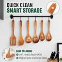 6 Pcs Wooden Cooking Spoons Set  Natural Teak Wood, Safe for Nonstick Cookware & Healthy Kitchen Utensils