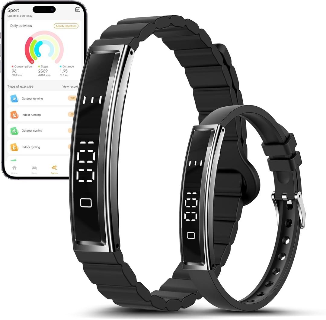 Smart Bracelet for Women, Health Activity Fitness Trackers, 24/7 Heart Rate, Blood Oxygen & Stress Monitor, 24H Sleep Tracker, Smart Wristband with Free APP 2 Bands, Women's Day Gifts - Black