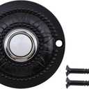 Geesatis Round Metal Doorbell Push Button,Doorbell Button Wired Replacement,Copper Doorbell,Weathered Black,1 Pack