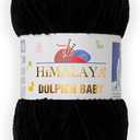 1 Skein/Pack Himalaya Dolphin Baby Chenille Yarn, Each Ball 100 gr (3.5 oz), 120 m (132 Yards), 100% Polyester, Super Bulky Baby Blanket Velvet Amigurumi Yarn, 80311 - Black