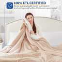Sealy Electric Blanket Full Size, Heated Blanket Flannel & Sherpa, 10 Heating Levels, Auto Shut Off, Machine Washable, Beige, 80 x 84 Inch