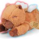 Bobbie & Laxi Coolable & Microwavable Angel Capybara Plush, Heated Stuffed Animals for Period Cramp Pain Relief, Soothing Heating Pad Stuffed Animal, Stuffed Capybara Plushies Gift for Adults & Kids