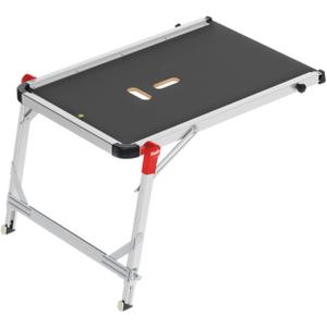 Hailo TP1 Staircase Platform - Length and Height-Adjustable Telescopic Rails and feet - Integrated Bubble Level - Two-Hand Safety Unlocking Mechanism - for use with Step stools & stepladders