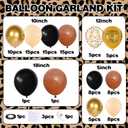 Black Gold Cheetah Print Balloon Arch Kit, Black Brown Balloons Garland with 4D Foil Leopard Balloon for Cheetah Print Safari Jungle Wild Birthday Party Decorations