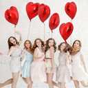 TONIFUL 30Pcs 18 Inch Red Heart Balloons Valentines Day Heart Shape Foil Mylar Balloons Decoration for Romantic Valentine's Day Wedding Bridal Shower Anniversary Engagement Party Supplies