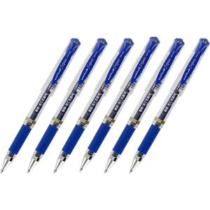 Signo UM-153 Gel Ink Rollerball Pen, 1.0mm, Broad Point, Blue Ink, Pack of 6