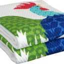 T-fal Textiles Double Sided Print Woven Cotton Kitchen Dish Towel Set, 2-pack, 16" x 26", Rooster Print