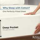 Royale Linens 100% Organic Cotton Fitted Sheet - Percale Weave - Super Soft Deep Pocket Bottom Sheets - Ivory Elastic Sheet Queen Size - Queen Fitted Sheets Only - (60"x80"+15", Ivory)
