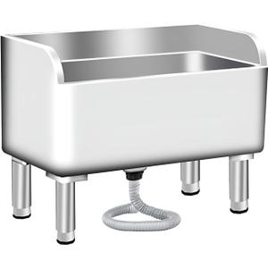 Floor Mop Sink With Drainage/Strainer,stainless steel utility sink,304 Stainless Steel,for Laundry Room,Kitchen, Restaurant, Garages (23.6"L x 16.1"W x 21.6"H)