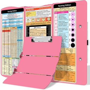 Nursing Clipboard Foldable Clipboard Medical: Edition Cheat Sheets Aluminum 3 Layers Foldable Clipboards Nursing Pocket Size Profile Clip Nurse Clipboards Notepad for Nurses Students and Doctors