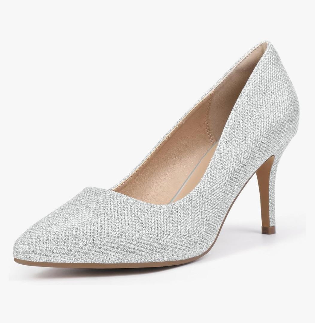 IDIFU IN3 High Heels Pumps Closed Toe Heels Women's Pumps Stiletto Pointed Toe Dress Shoes Wedding Prom Bridal Work Office Bride Guest Trendy Dressy Fashion Comfortable Pump Shoes, 8